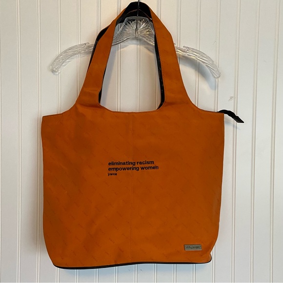 YWCA Handbags - YWCA orange tote bag, eliminating racism, empowering women